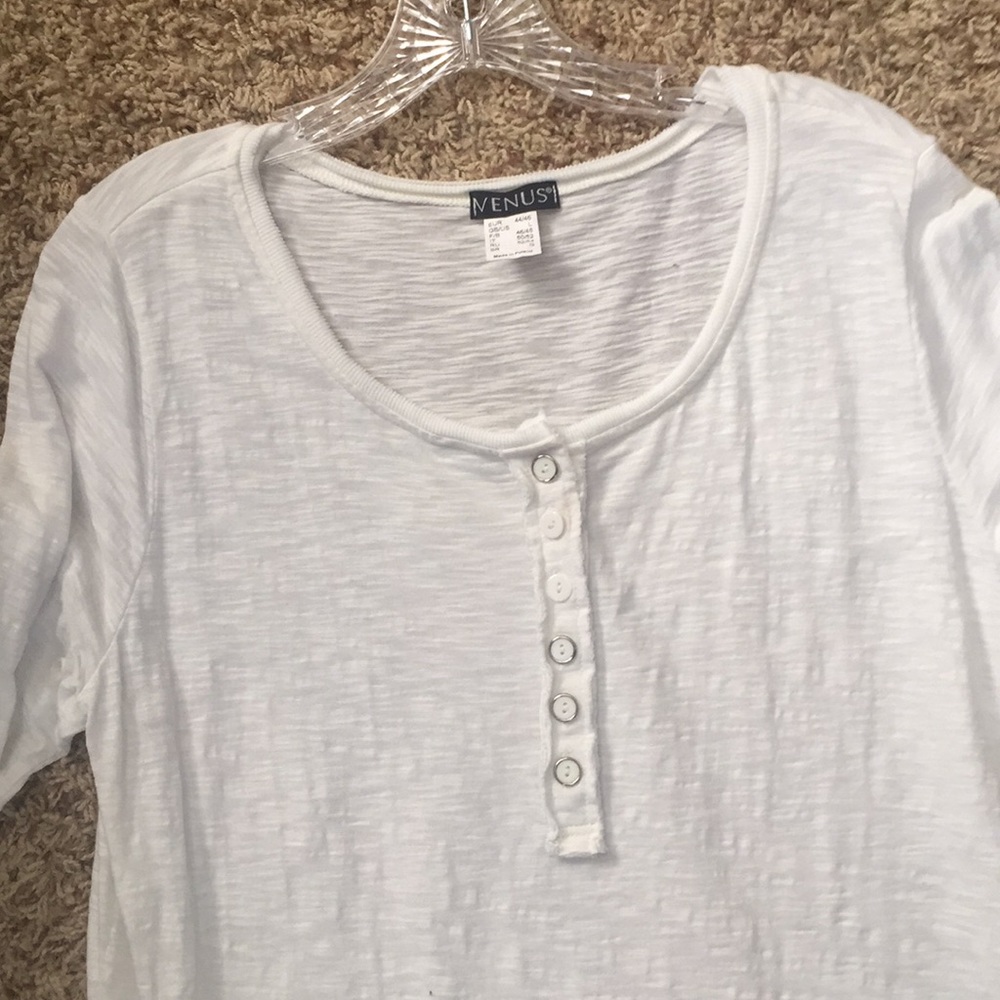A white long sleeve button up shirt by VENUS